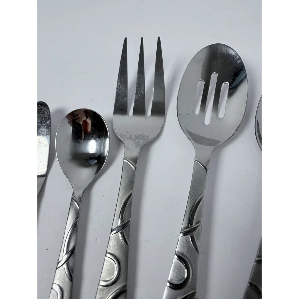 Cambridge‎ Conquest Stainless Steel Serving Hostess Set 5 Spoons Meat Fork Knife